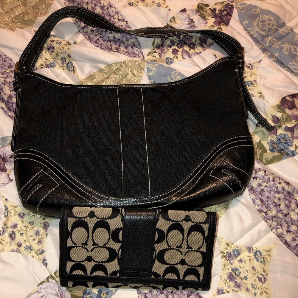 Coach purse with matching wallet